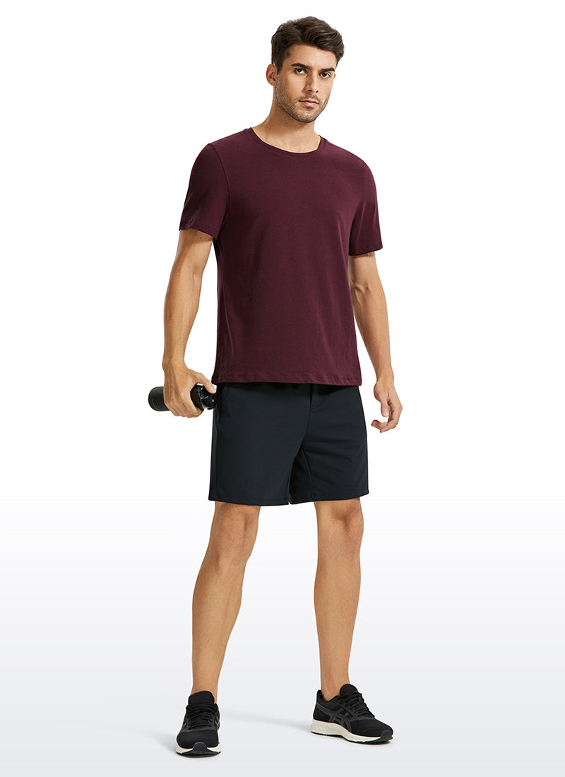 CRZ YOGA Men's Train Relaxed Fit On the Travel Linerless Shorts 7'' Black @model_info:M