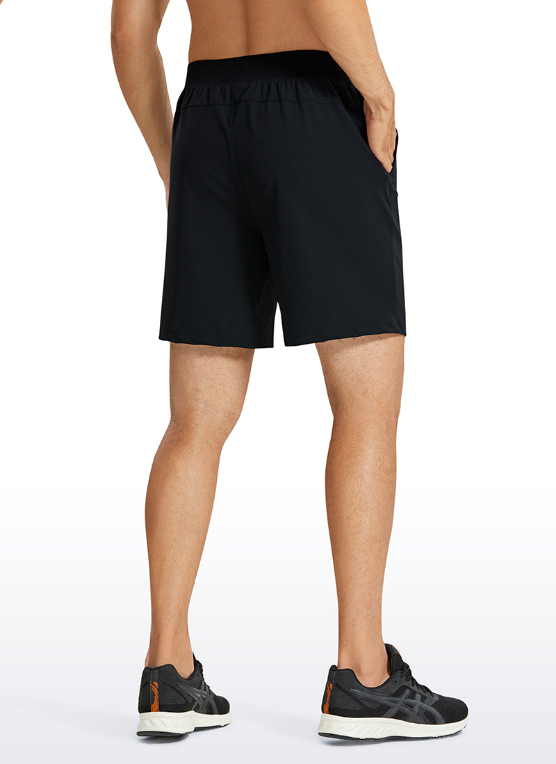 CRZ YOGA Men's Train Relaxed Fit On the Travel Linerless Shorts 7'' Black @model_info:M