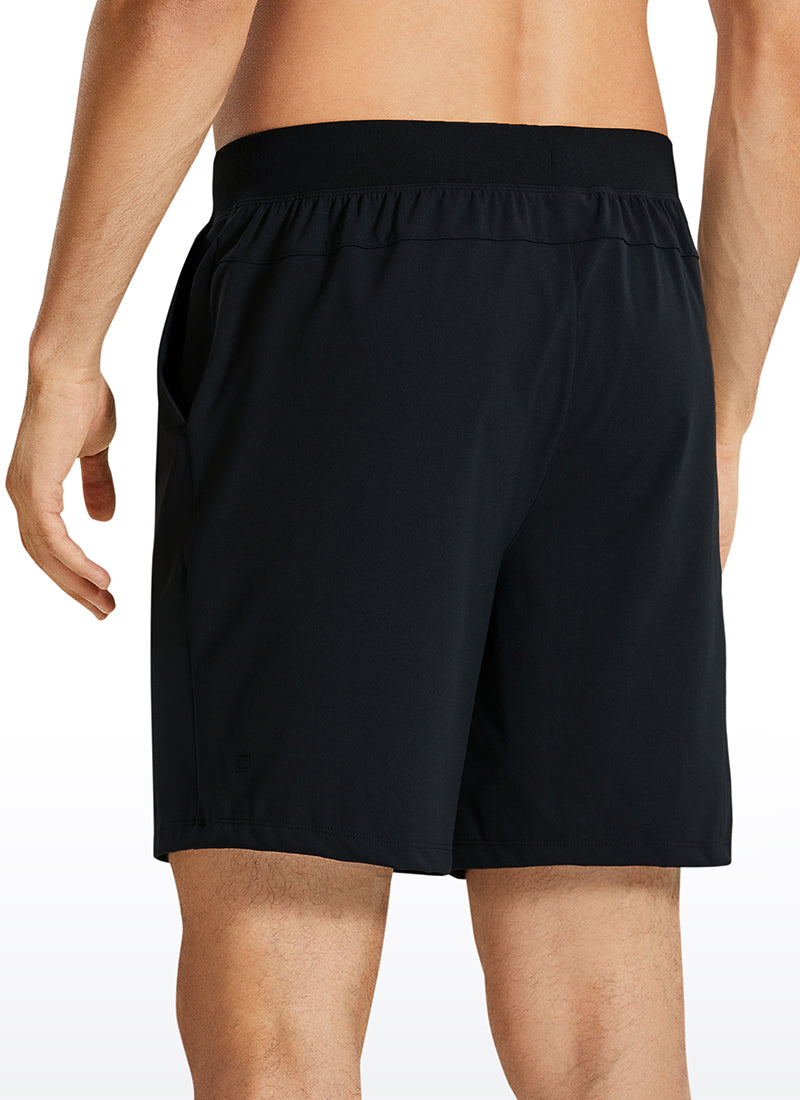 CRZ YOGA Men's Train Relaxed Fit On the Travel Linerless Shorts 7'' Black @model_info:M