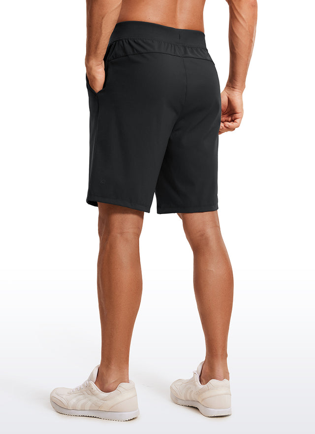 CRZ YOGA Men's Train Relaxed Fit On the Travel Linerless Shorts 9'' Black @model_info:ALE
