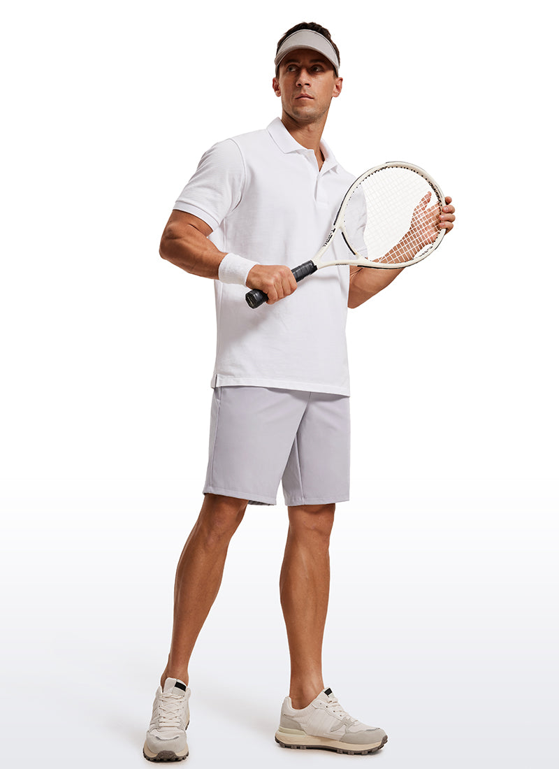 CRZ YOGA Men's Train Relaxed Fit On the Travel Linerless Shorts 9'' Gull Gray @model_info:ALE