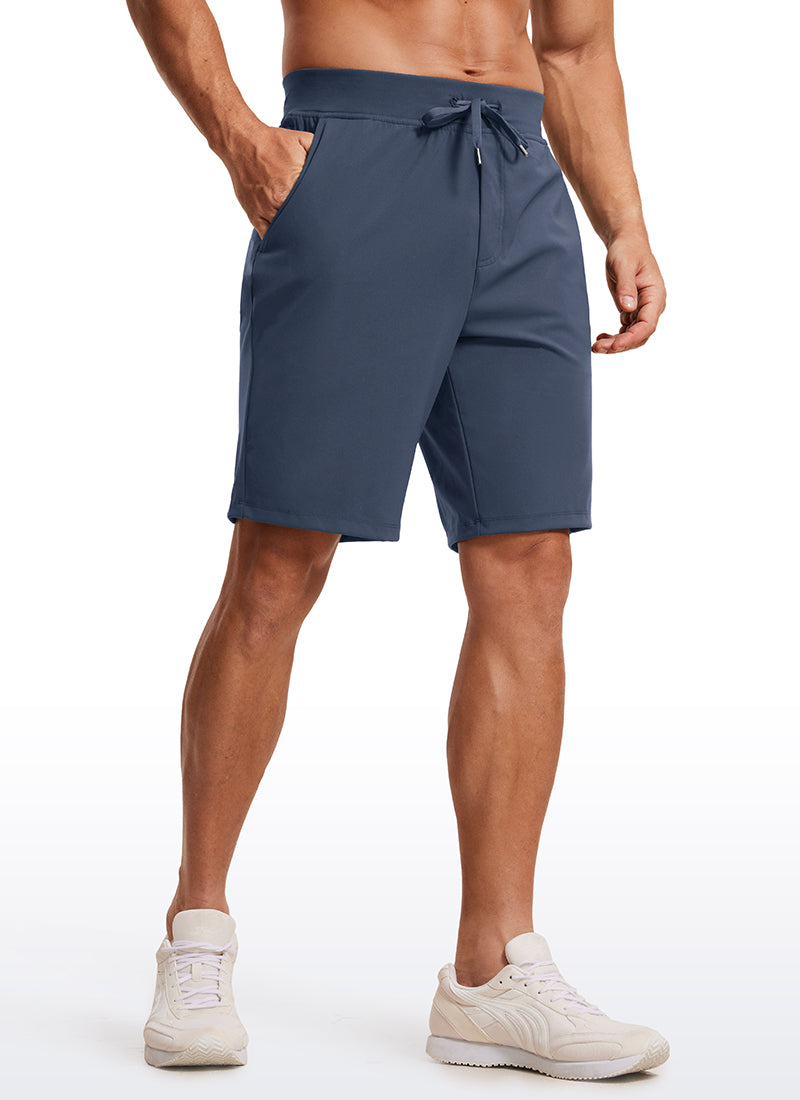 CRZ YOGA Men's Train Relaxed Fit On the Travel Linerless Shorts 9'' Electric Blue @model_info:ALE