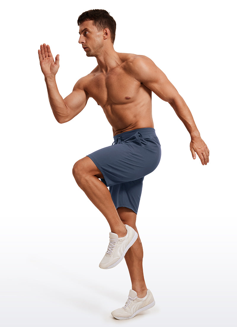 CRZ YOGA Men's Train Relaxed Fit On the Travel Linerless Shorts 9'' Electric Blue @model_info:ALE