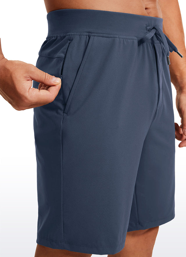 CRZ YOGA Men's Train Relaxed Fit On the Travel Linerless Shorts 9'' Electric Blue