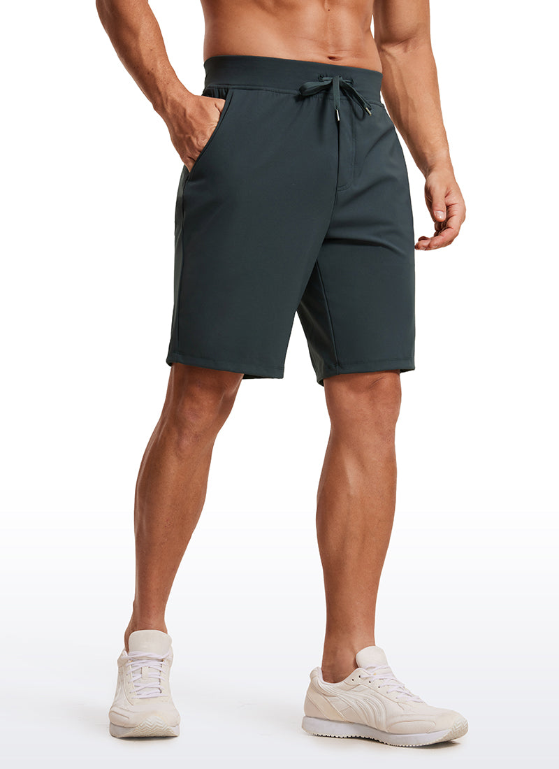 CRZ YOGA Men's Train Relaxed Fit On the Travel Linerless Shorts 9'' Melanite