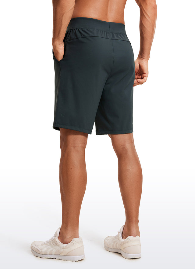 CRZ YOGA Men's Train Relaxed Fit On the Travel Linerless Shorts 9'' Melanite