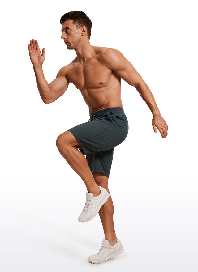 CRZ YOGA Men's Train Relaxed Fit On the Travel Linerless Shorts 9'' Melanite