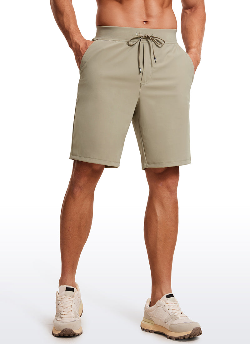 CRZ YOGA Men's Train Relaxed Fit On the Travel Linerless Shorts 9'' Khali Barley