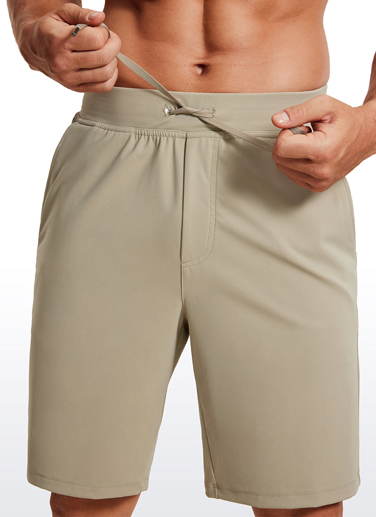 CRZ YOGA Men's Train Relaxed Fit On the Travel Linerless Shorts 9'' Melanite