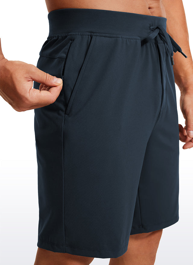 CRZ YOGA Men's Train Relaxed Fit On the Travel Linerless Shorts 9'' True Navy