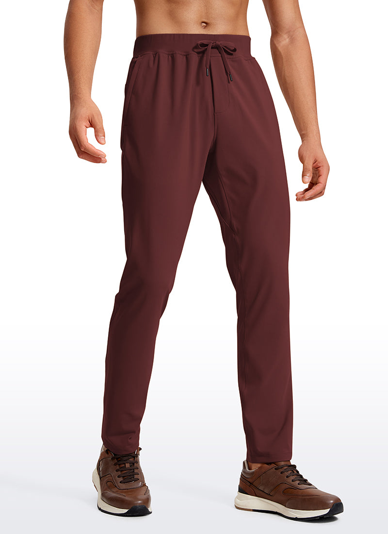 CRZ YOGA Men's Train Relaxed Fit On the Travel Pants 30'' Dark Red 2