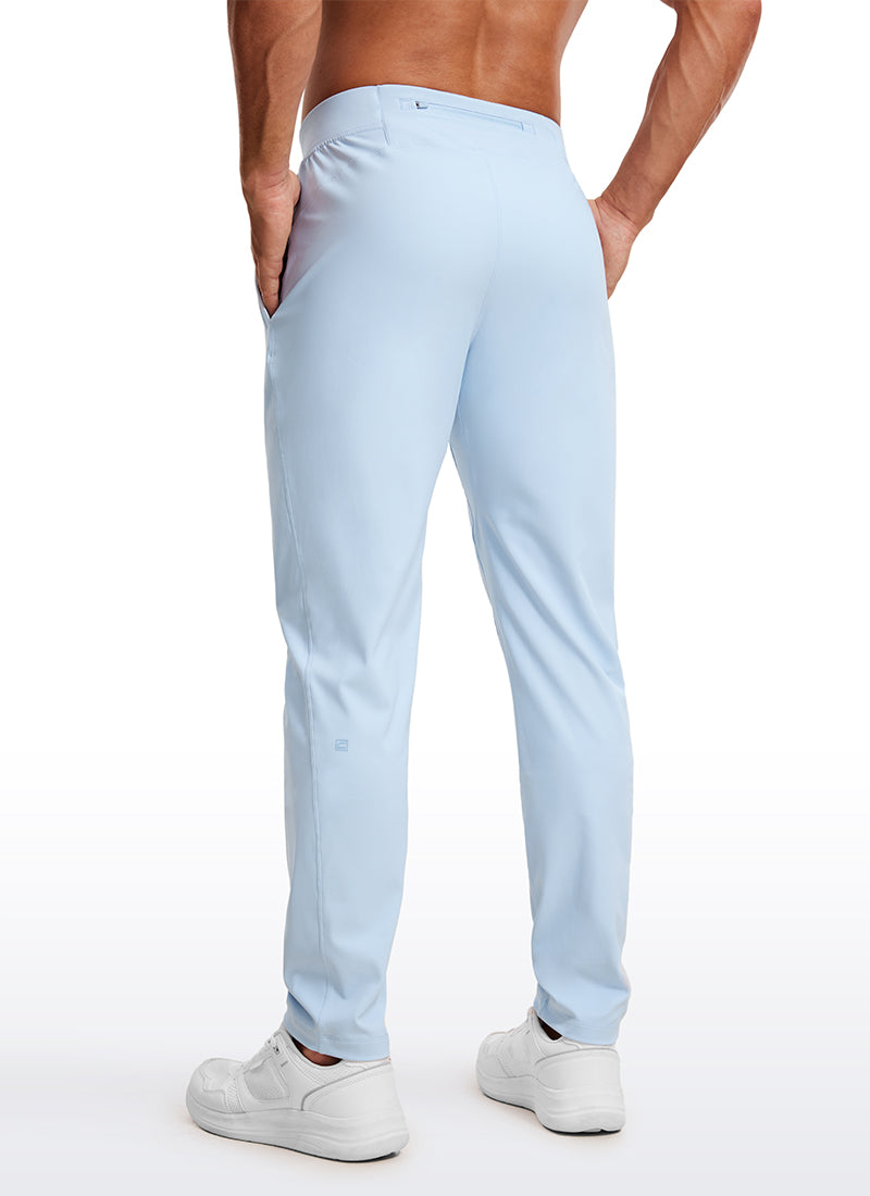 CRZ YOGA Men's Train Relaxed Fit On the Travel Pants 30'' Chambray Blue