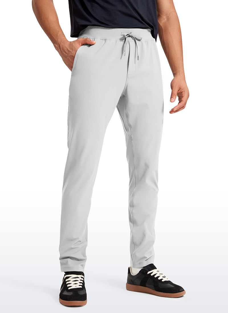 CRZ YOGA Men's Train Relaxed Fit On the Travel Pants 30'' Platinum Grey