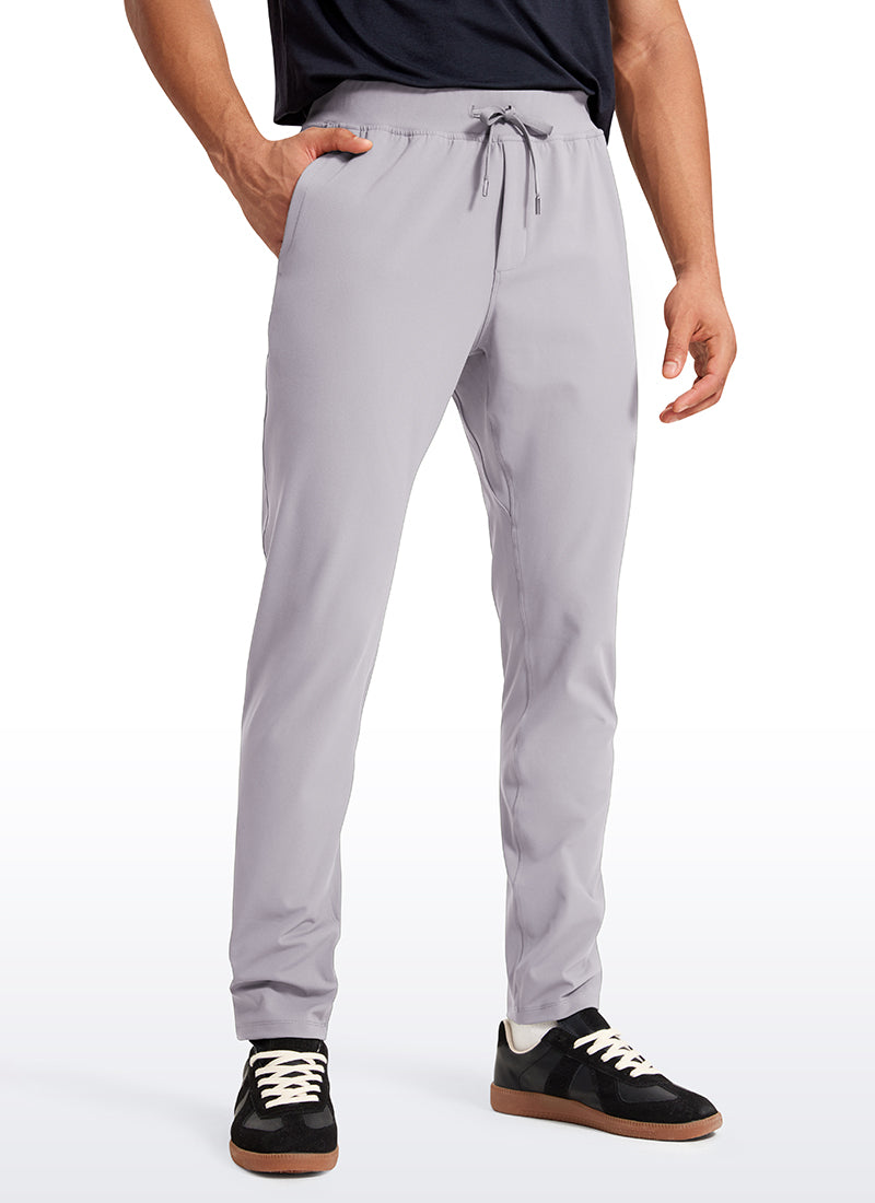 CRZ YOGA Men's Train Relaxed Fit On the Travel Pants 30'' Gull Gray