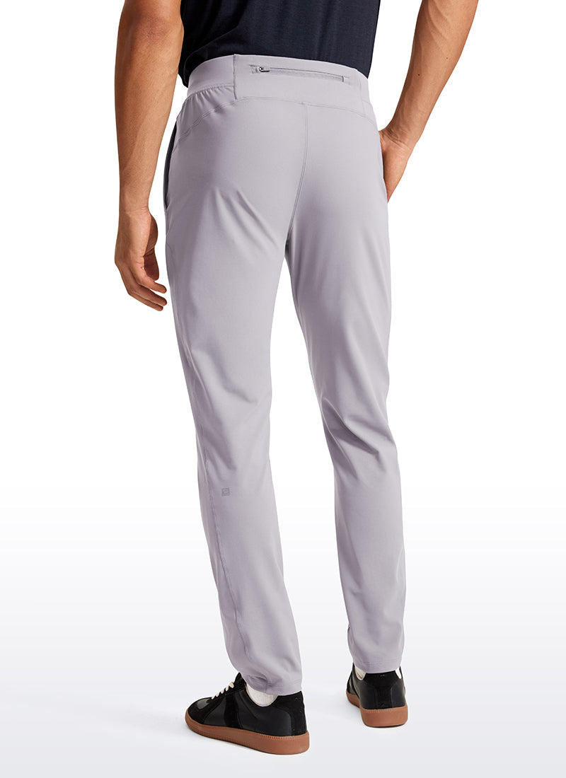 CRZ YOGA Men's Train Relaxed Fit On the Travel Pants 30'' Gull Gray @model_info:Jhony