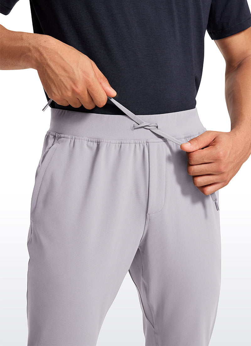 CRZ YOGA Men's Train Relaxed Fit On the Travel Pants 30'' Gull Gray @model_info:Jhony