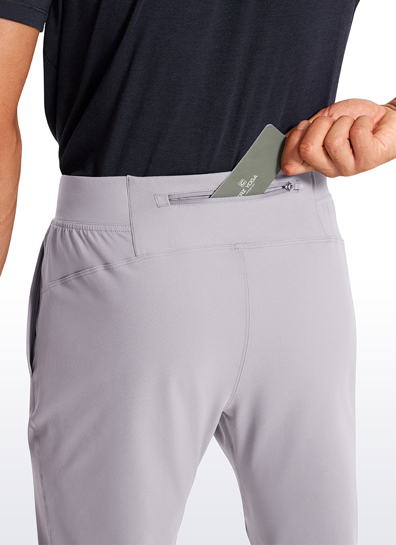 CRZ YOGA Men's Train Relaxed Fit On the Travel Pants 30'' Gull Gray @model_info:Jhony
