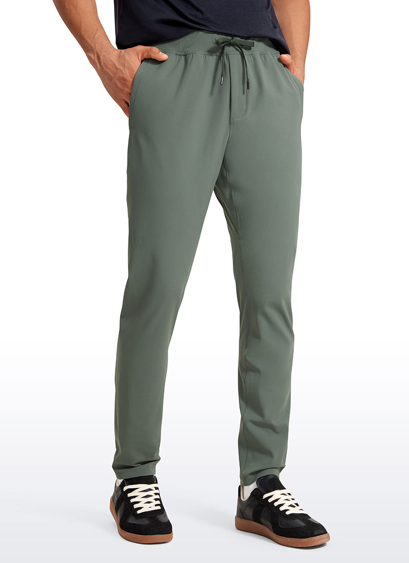 CRZ YOGA Men's Train Relaxed Fit On the Travel Pants 30'' Grey Sage