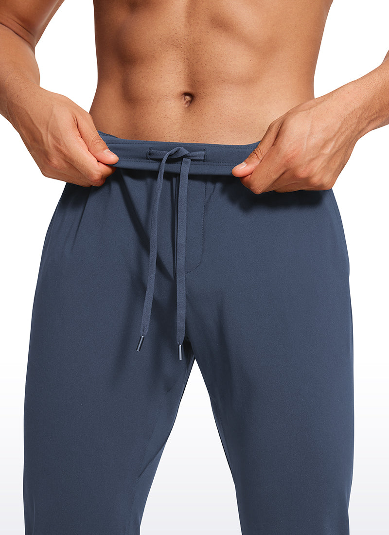 CRZ YOGA Men's Train Relaxed Fit On the Travel Pants 30'' Electric Blue @model_info:Jhony