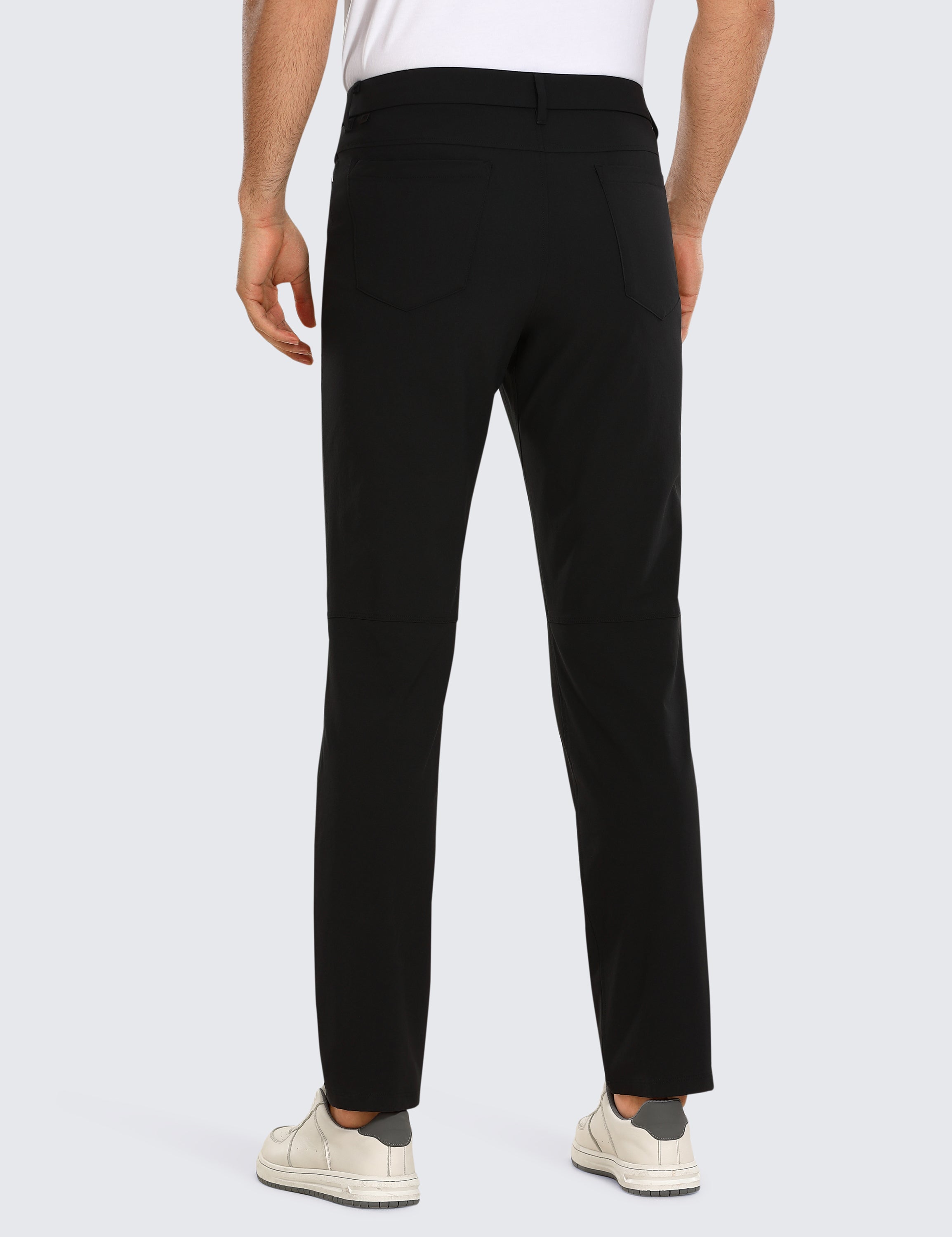 CRZ YOGA Men's Lightweight Casual All Day Comfy Quick Dry Pant (5 pockets) Black