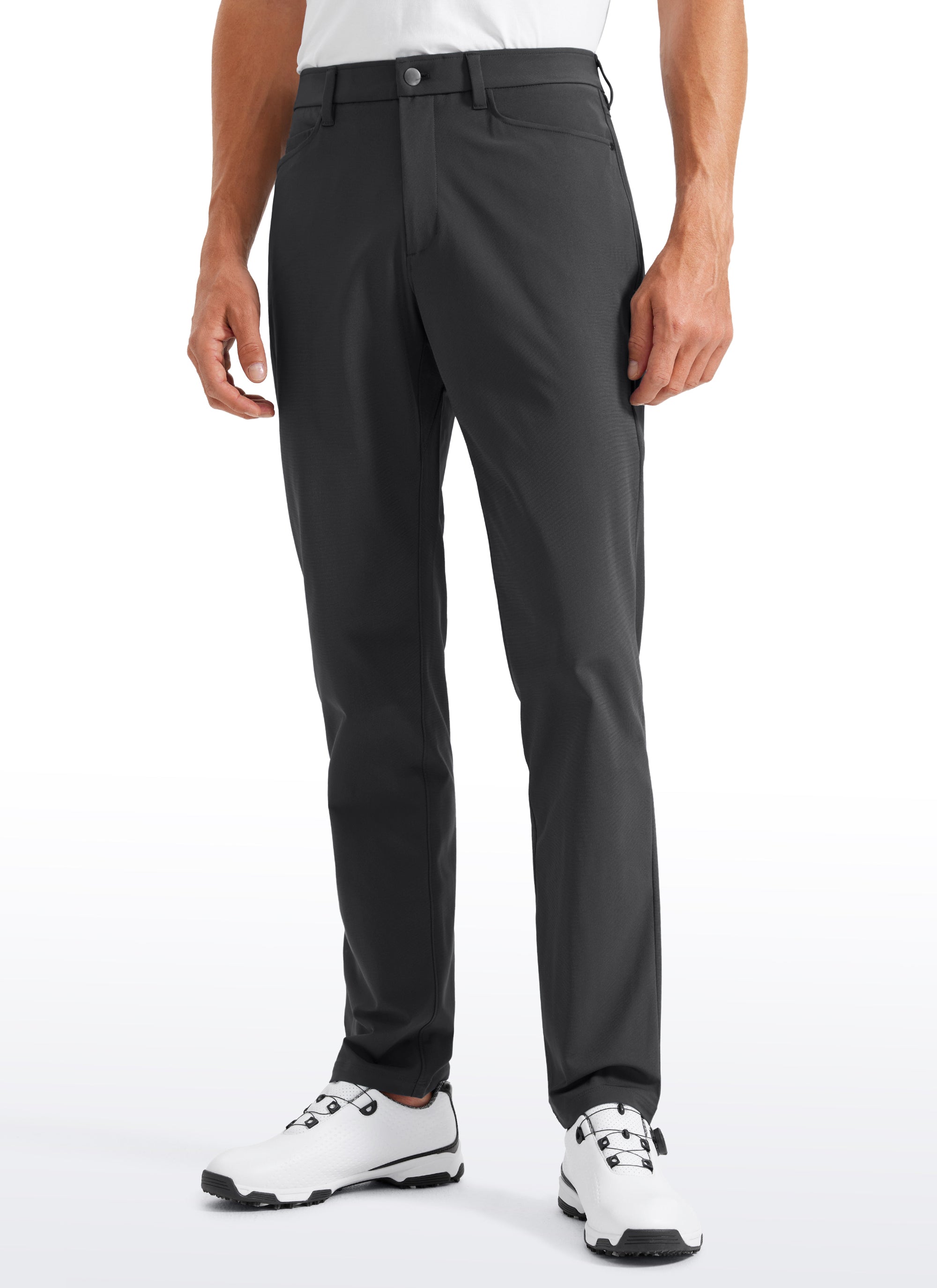 CRZ YOGA Men's Lightweight Casual All Day Comfy Quick Dry Pant (5 pockets) Ink Gray