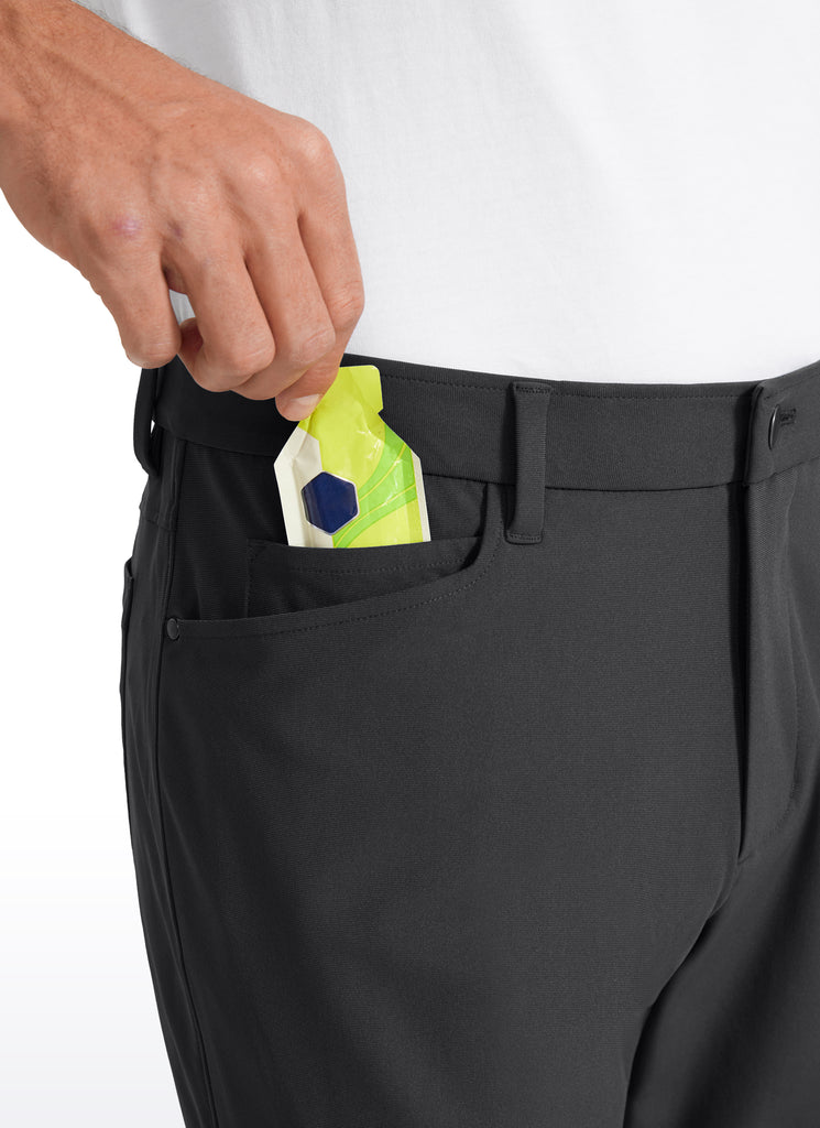 CRZ YOGA Men's Lightweight Casual All Day Comfy Quick Dry Pant (5 pockets) Black