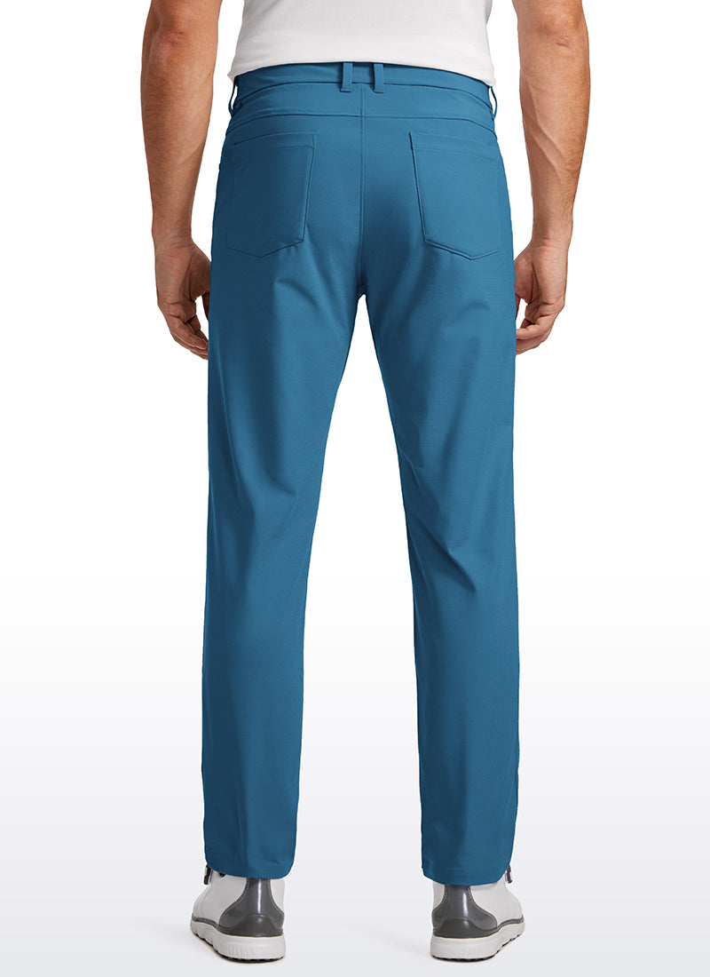 CRZ YOGA Mens Work Slim Fit All-Day Comfort Golf Pants 5 Pockets 32'' Iron Blue @model_info:ilya