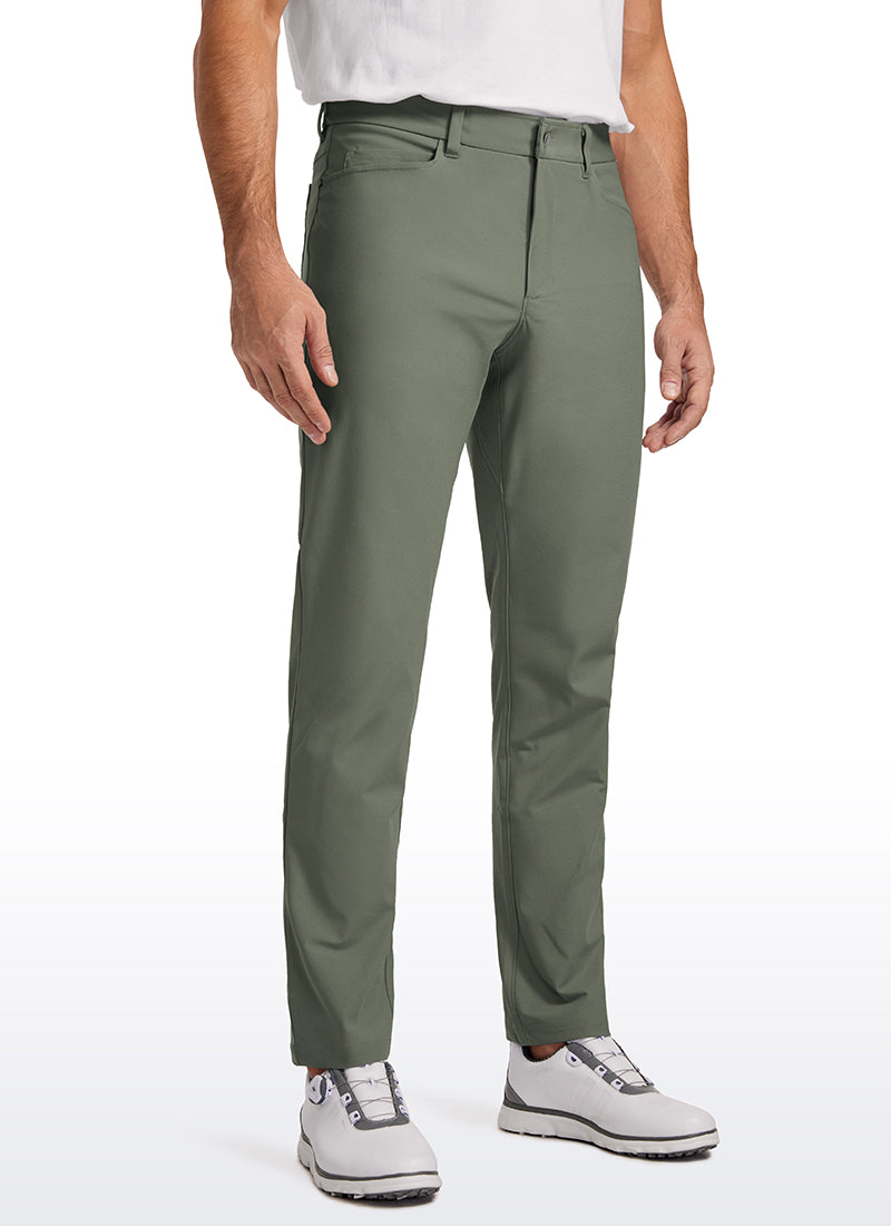 CRZ YOGA Mens Work Slim Fit All-Day Comfort Golf Pants 5 Pockets 34'' Light Army Green @model_info:ilya