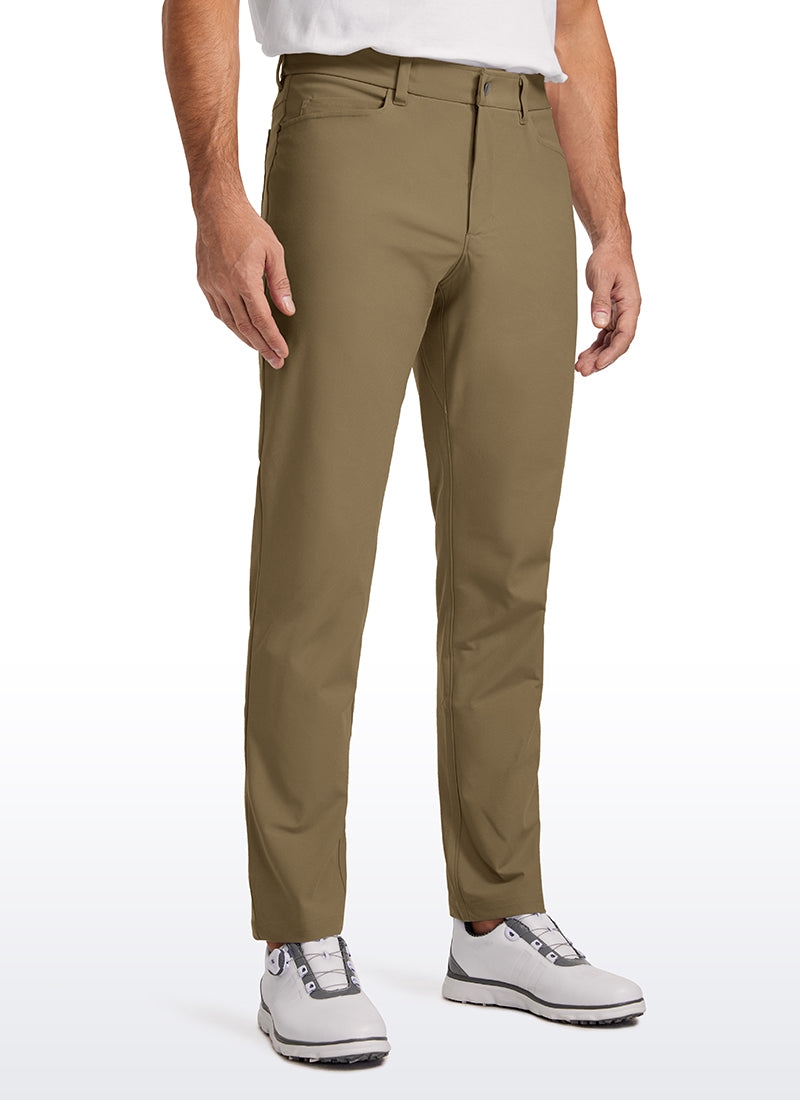 CRZ YOGA Mens Work Slim Fit All-Day Comfort Golf Pants 5 Pockets 30'' Artifact Brown