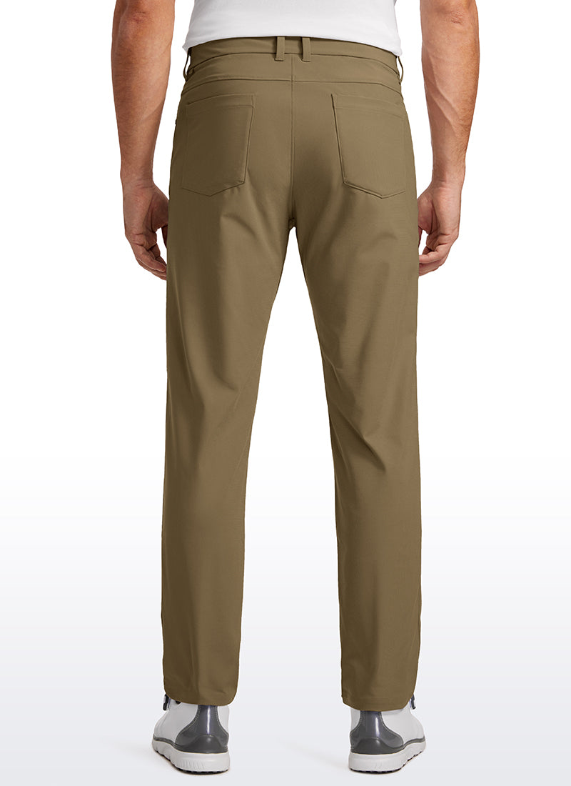 CRZ YOGA Mens Work Slim Fit All-Day Comfort Golf Pants 5 Pockets 30'' Artifact Brown