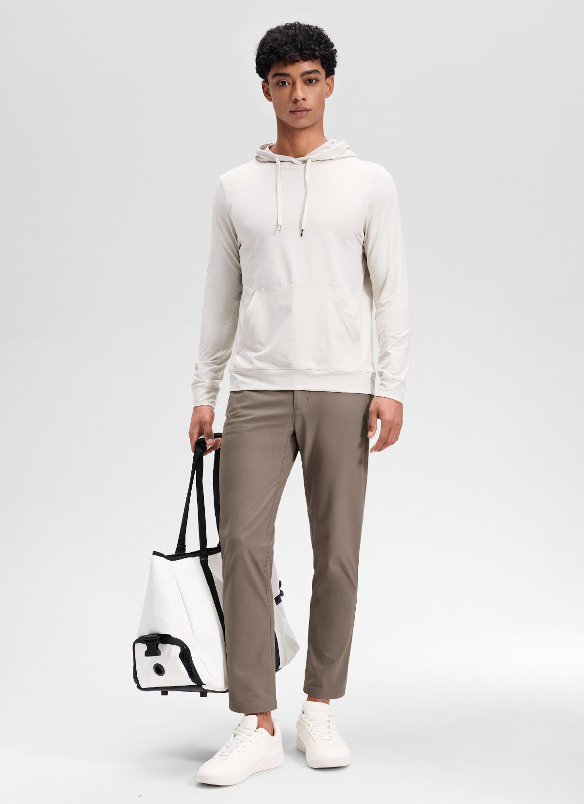 CRZ YOGA Mens Work Slim Fit All-Day Comfort Golf Pants 5 Pockets 32'' Nomad Grey