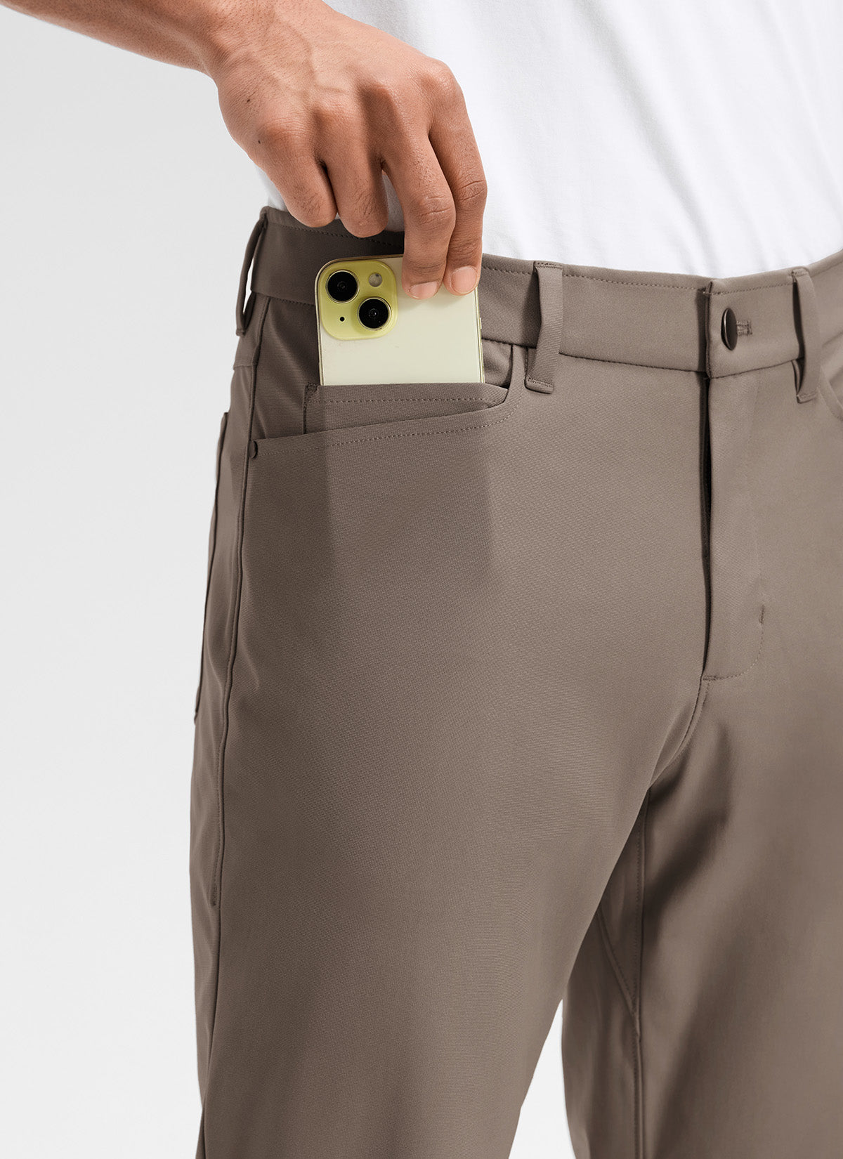 CRZ YOGA Mens Work Slim Fit All-Day Comfort Golf Pants 5 Pockets 32'' Nomad Grey