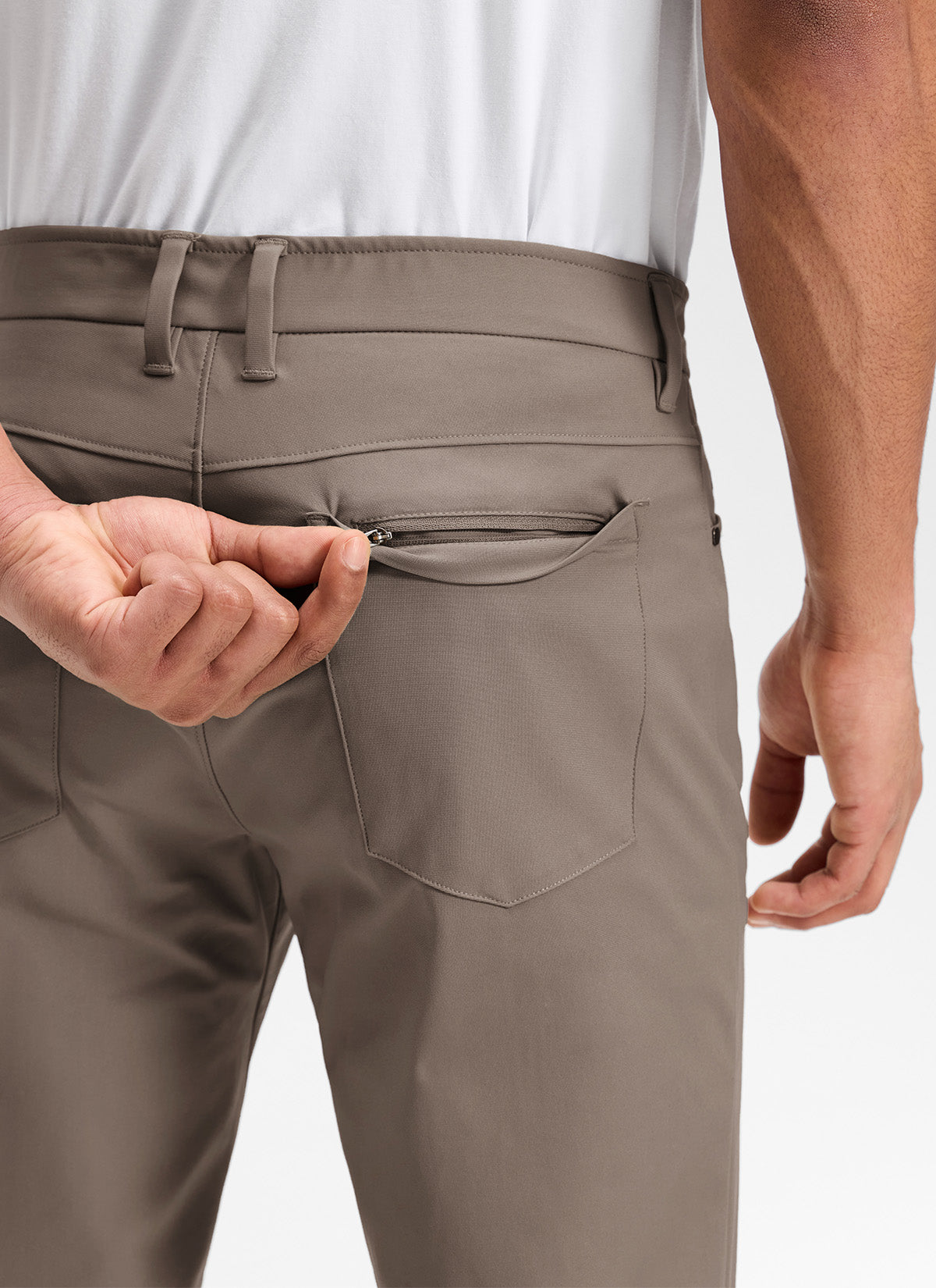 CRZ YOGA Mens Work Slim Fit All-Day Comfort Golf Pants 5 Pockets 32'' Nomad Grey
