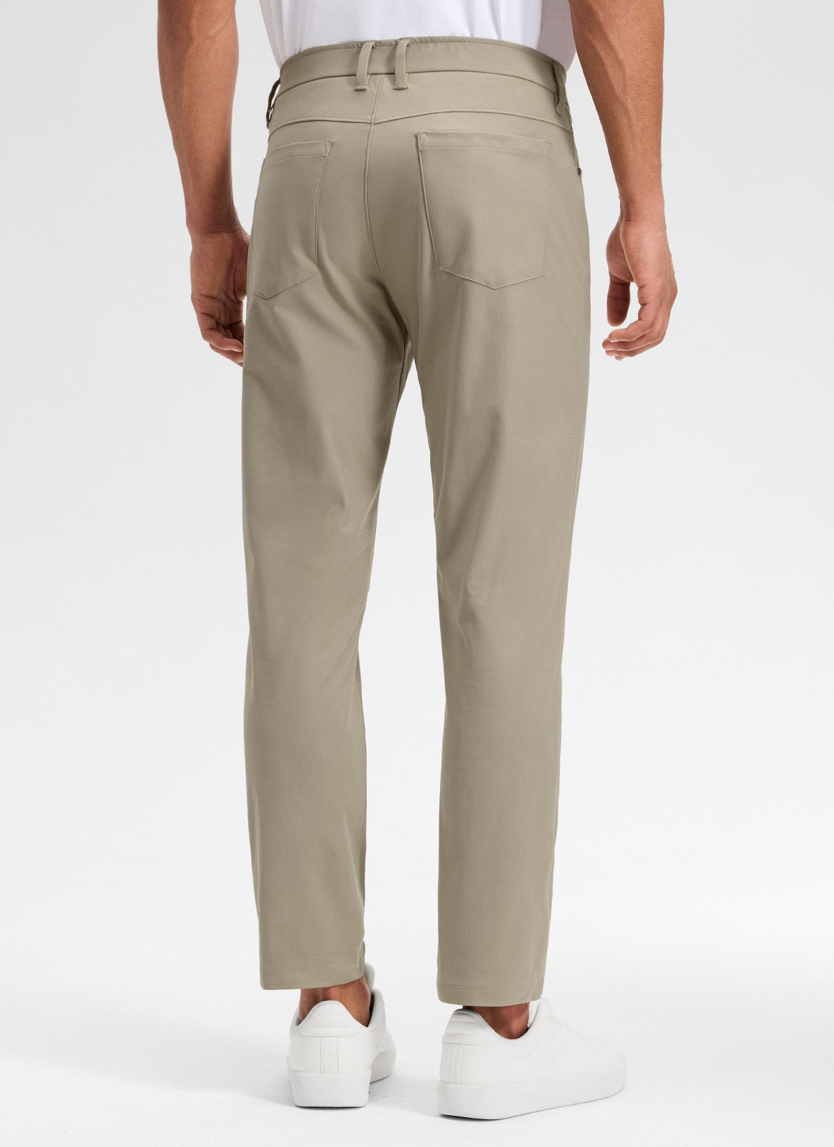 CRZ YOGA Mens Work Slim Fit All-Day Comfort Golf Pants 5 Pockets 32'' Oak