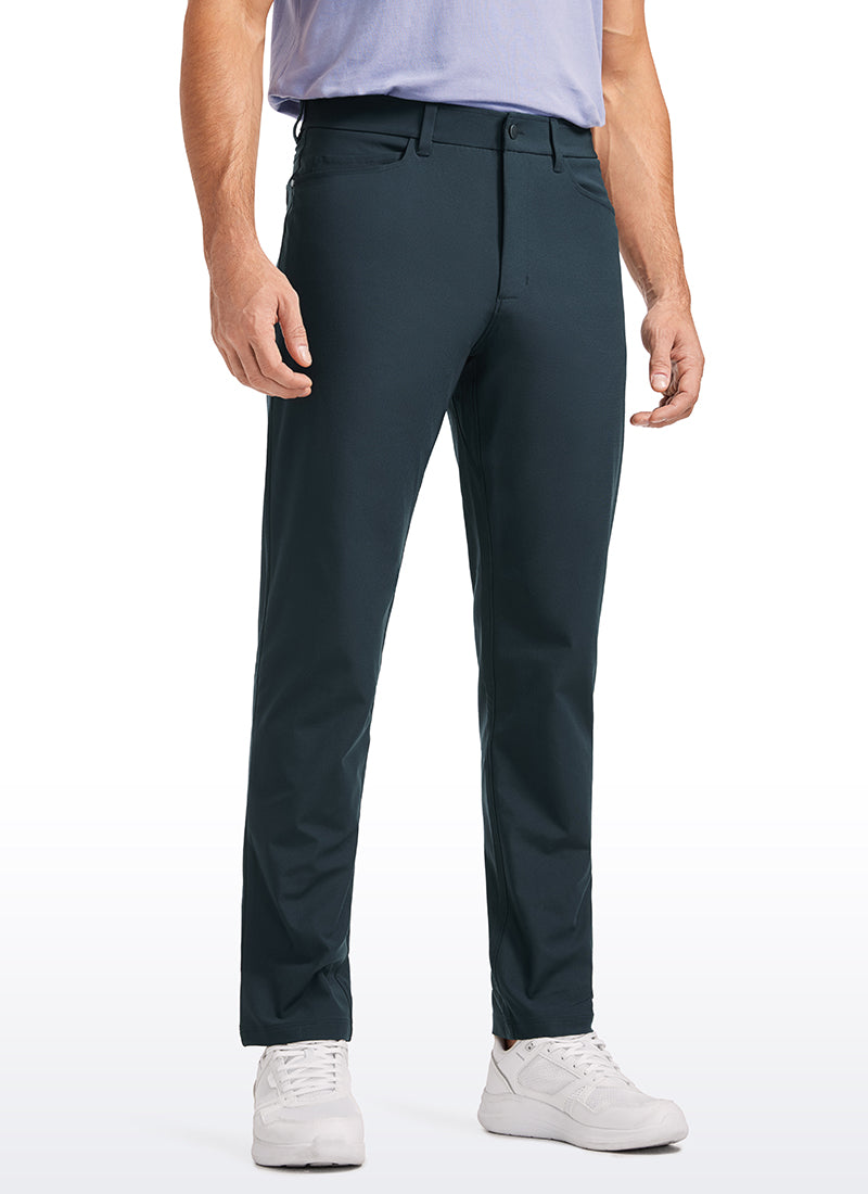 CRZ YOGA Mens Work Slim Fit All-Day Comfort Golf Pants 5 Pockets 32'' True Navy @model_info:IL