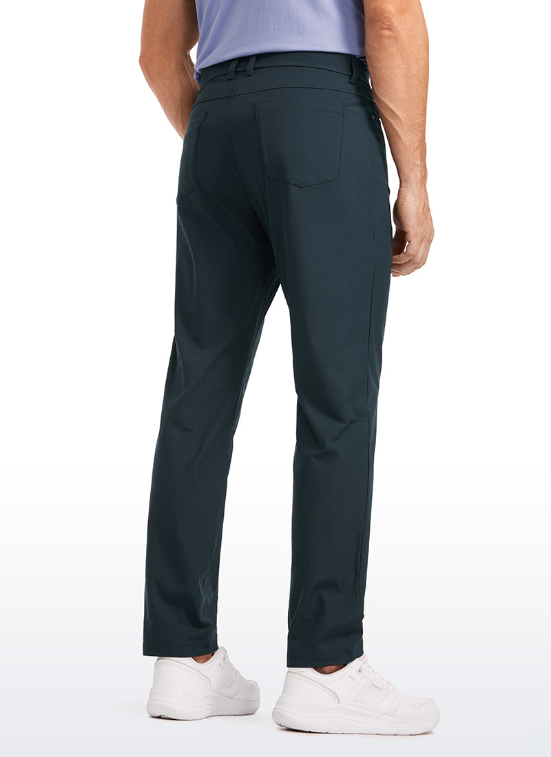 CRZ YOGA Mens Work Slim Fit All-Day Comfort Golf Pants 5 Pockets 32'' True Navy @model_info:IL