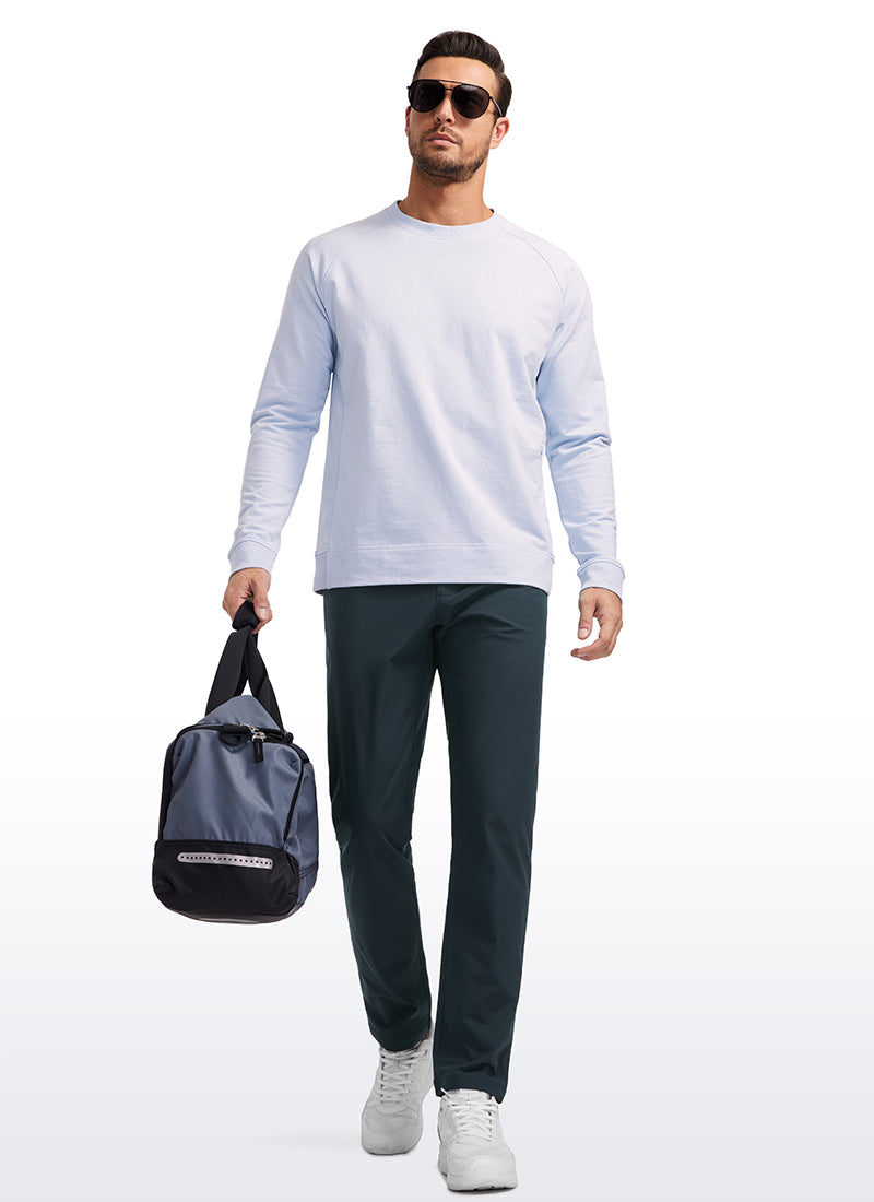 CRZ YOGA Mens Work Slim Fit All-Day Comfort Golf Pants 5 Pockets 32'' True Navy @model_info:IL