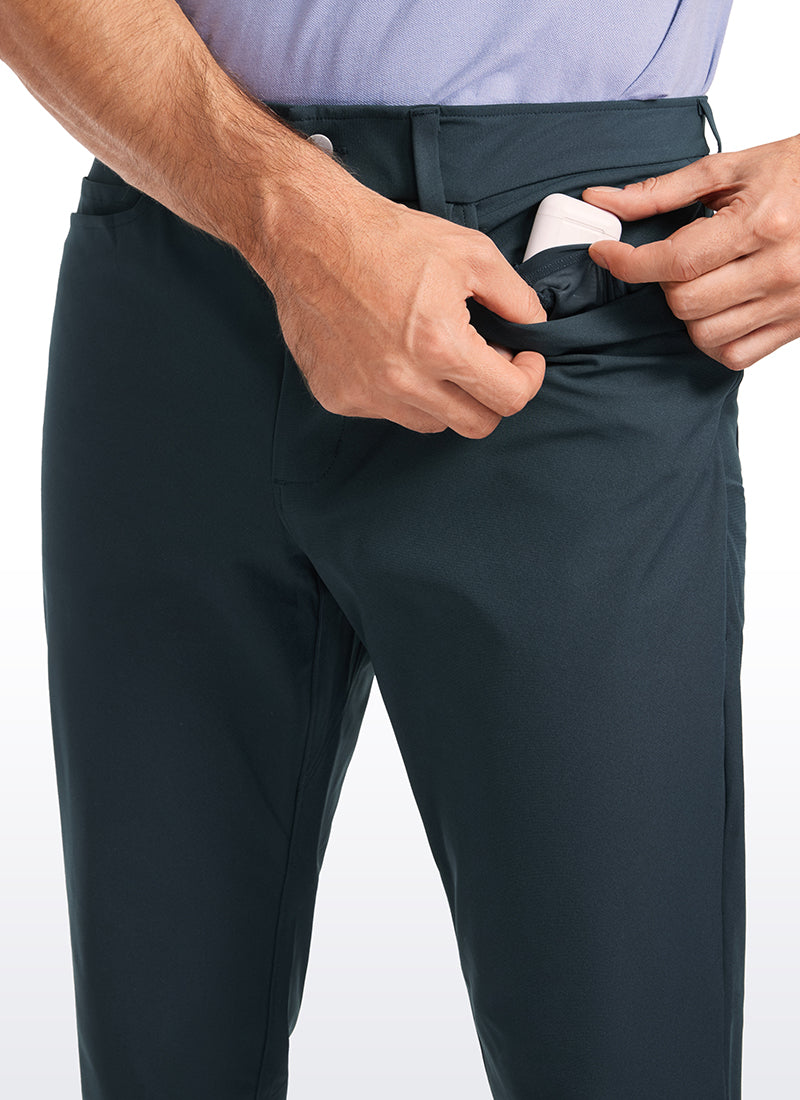CRZ YOGA Mens Work Slim Fit All-Day Comfort Golf Pants 5 Pockets 32'' True Navy