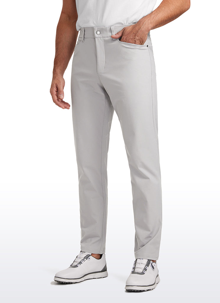 CRZ YOGA Mens Work Slim Fit All-Day Comfort Golf Pants 5 Pockets 32'' Gull Gray