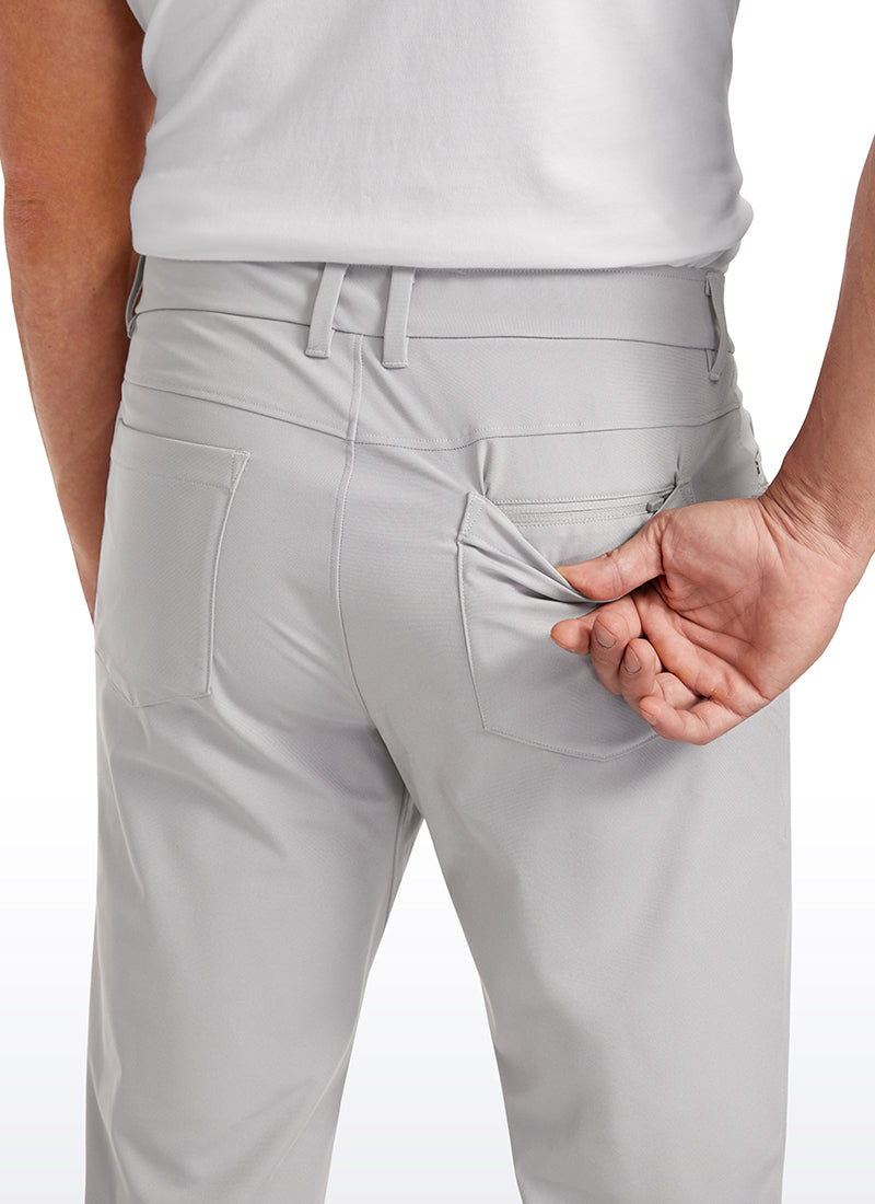 CRZ YOGA Men's Lightweight Casual All Day Comfy Quick Dry Pant (5 pockets) Gull Gray