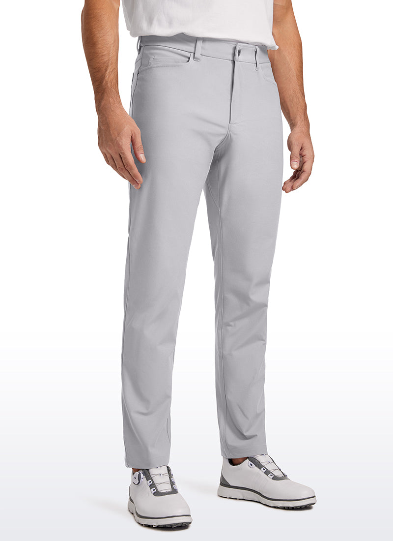 CRZ YOGA Mens Work Slim Fit All-Day Comfort Golf Pants 5 Pockets 30'' Platinum Grey