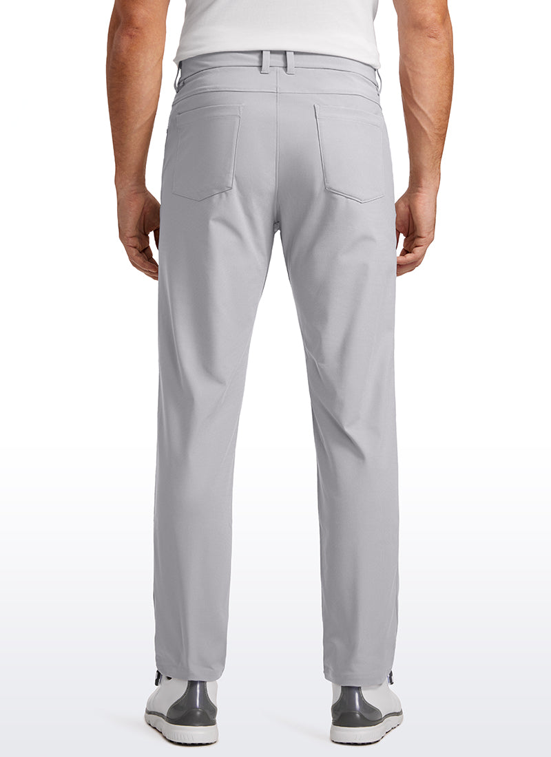 CRZ YOGA Mens Work Slim Fit All-Day Comfort Golf Pants 5 Pockets 32'' Platinum Grey