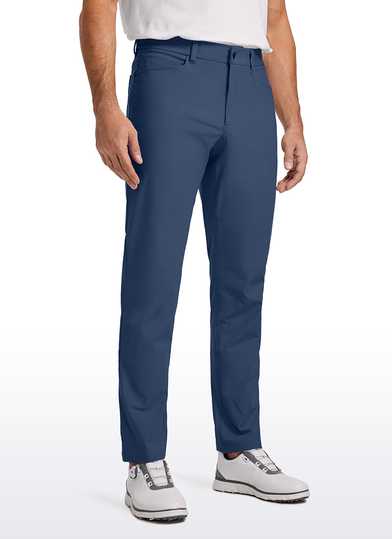 CRZ YOGA Mens Work Slim Fit All-Day Comfort Golf Pants 5 Pockets 34'' Electric Blue