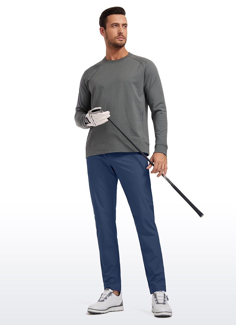 CRZ YOGA Mens Work Slim Fit All-Day Comfort Golf Pants 5 Pockets 34'' Electric Blue