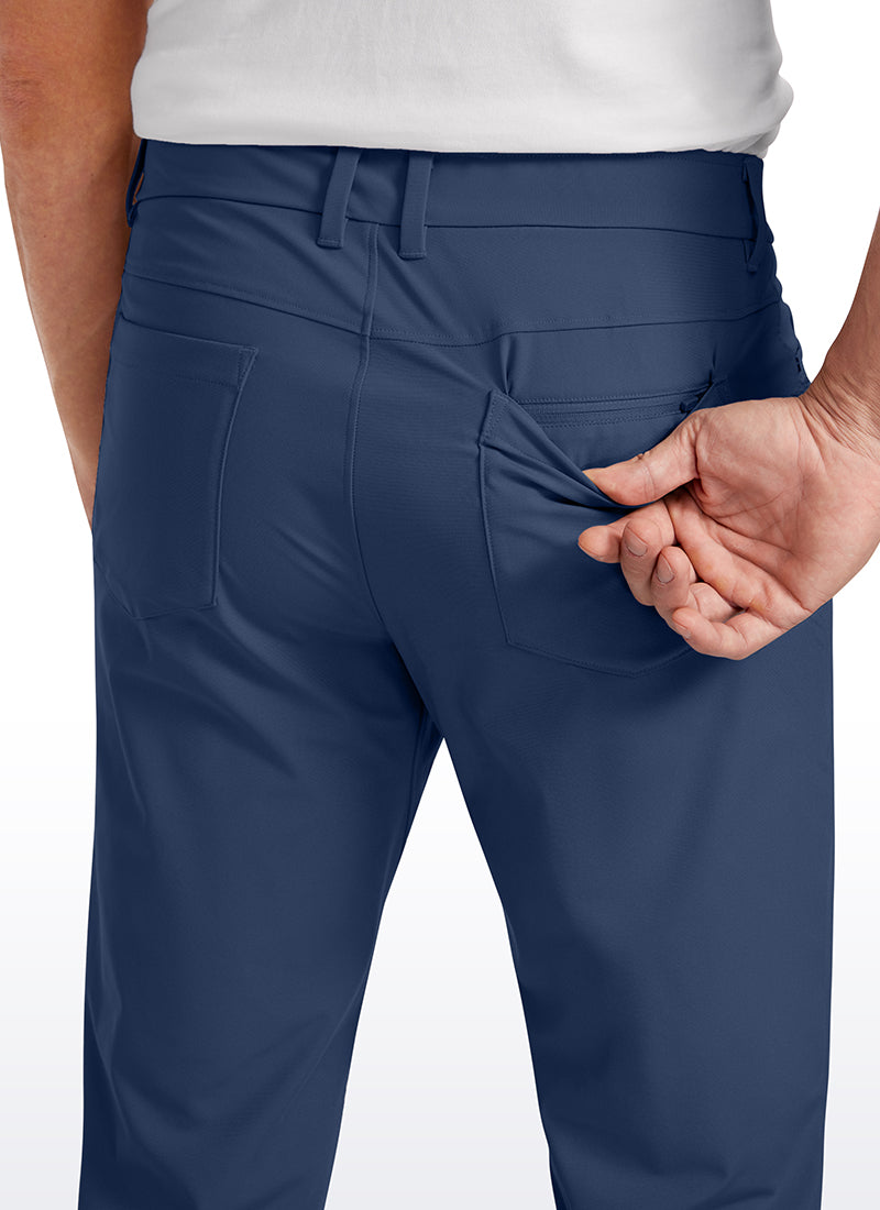 CRZ YOGA Mens Work Slim Fit All-Day Comfort Golf Pants 5 Pockets 34'' Electric Blue
