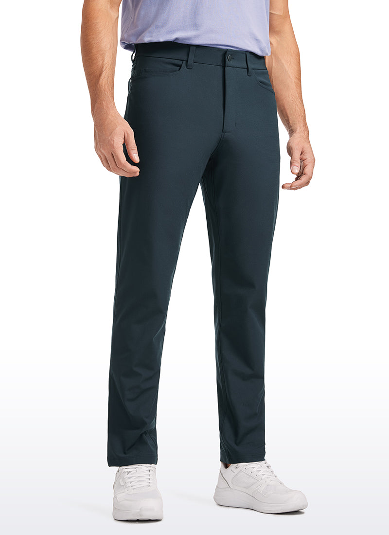 CRZ YOGA Mens Work Slim Fit All-Day Comfort Golf Pants 5 Pockets 34'' True Navy @model_info:ILYA