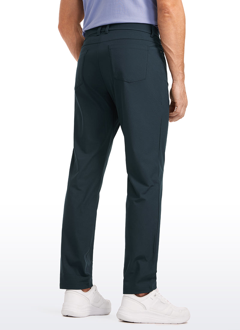 CRZ YOGA Mens Work Slim Fit All-Day Comfort Golf Pants 5 Pockets 34'' True Navy @model_info:ILYA