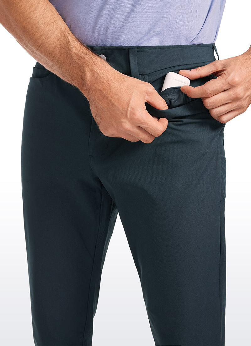 CRZ YOGA Men's Lightweight Casual All Day Comfy Quick Dry Pant (5 pockets) True Navy @model_info:ILYA