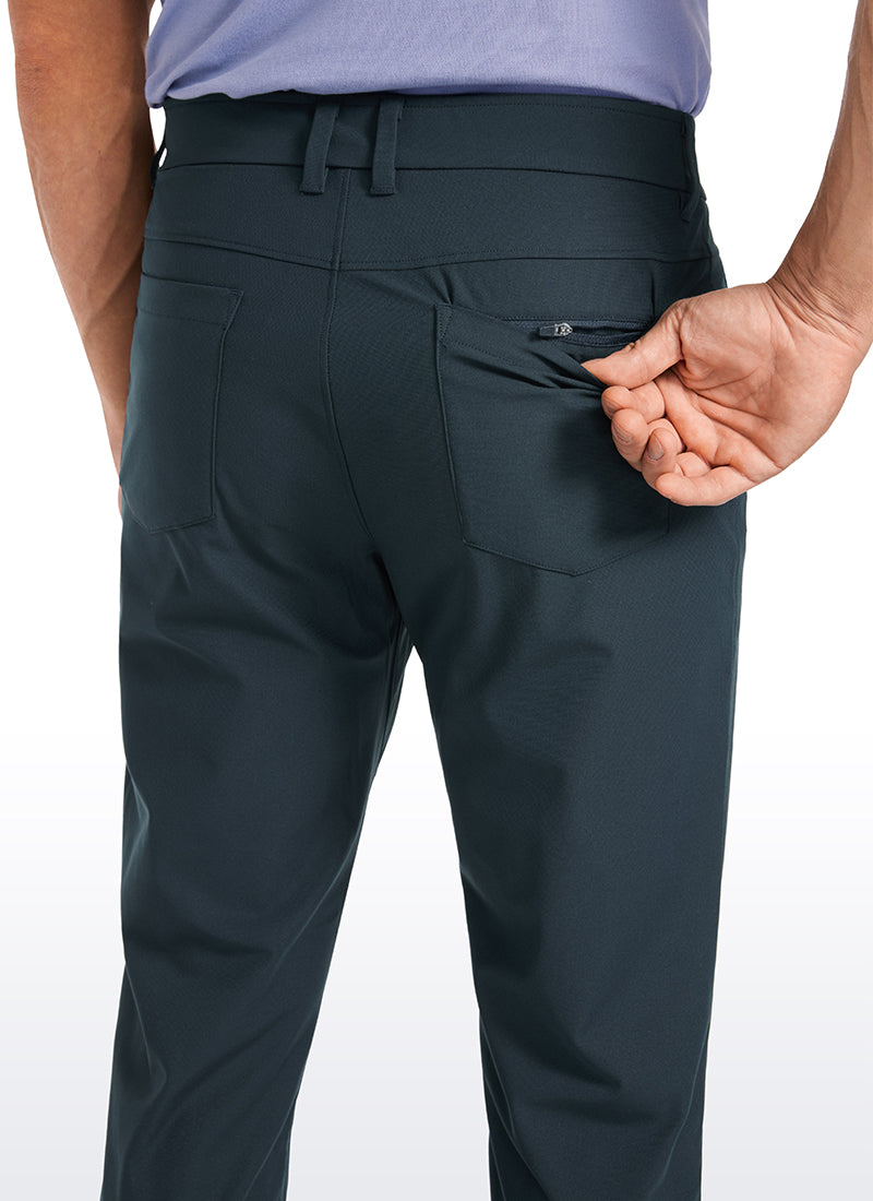 CRZ YOGA Men's Lightweight Casual All Day Comfy Quick Dry Pant (5 pockets) True Navy @model_info:ILYA
