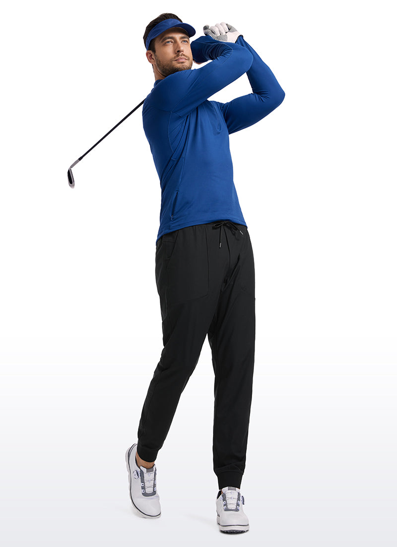 CRZ YOGA Mens Work Slim Fit All-Day Comfort Golf Joggers 30'' Black